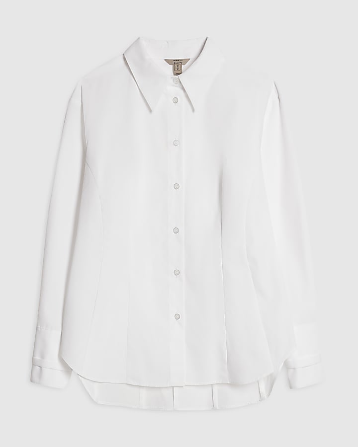 White Long Sleeve Fitted Shirt