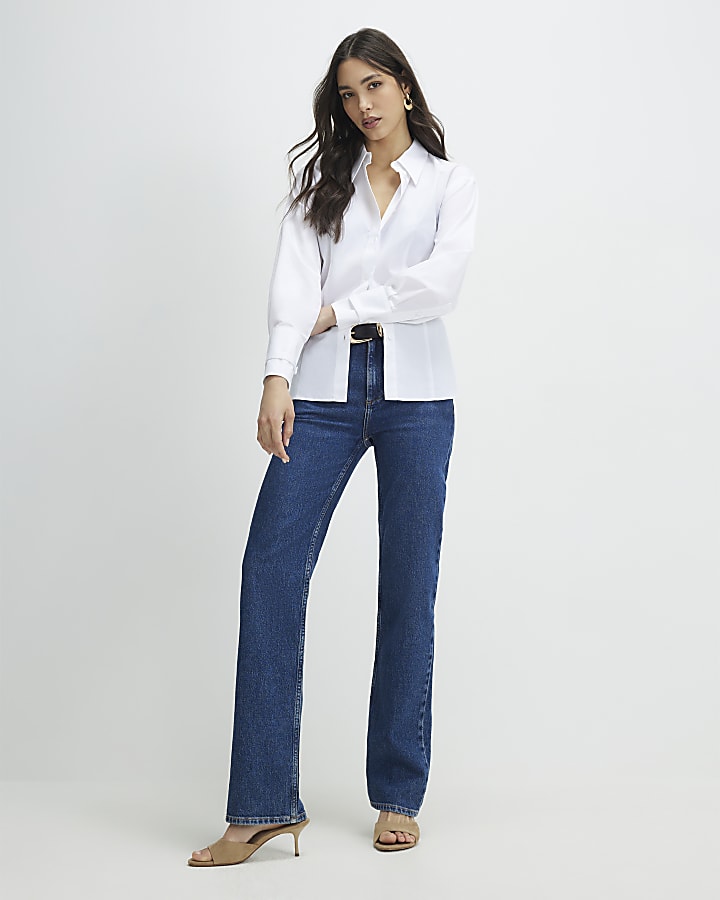 White Long Sleeve Fitted Shirt