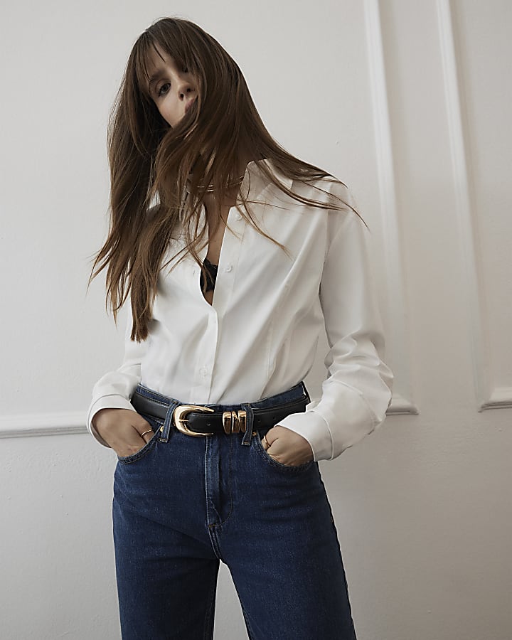White Long Sleeve Fitted Shirt