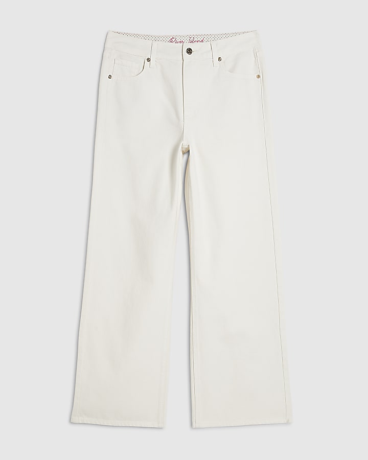Petite White Relaxed Straight Leg Jeans