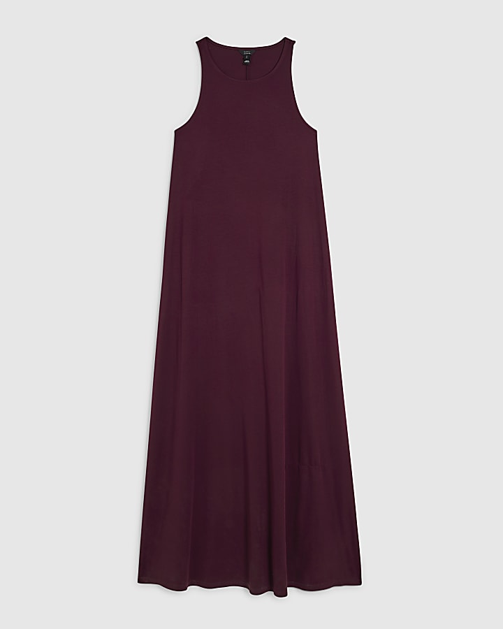 Red Sleeveless Modal Maxi Dress