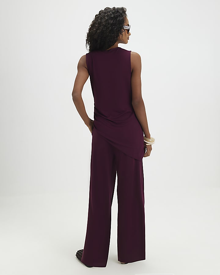 Red Wide Leg Trousers