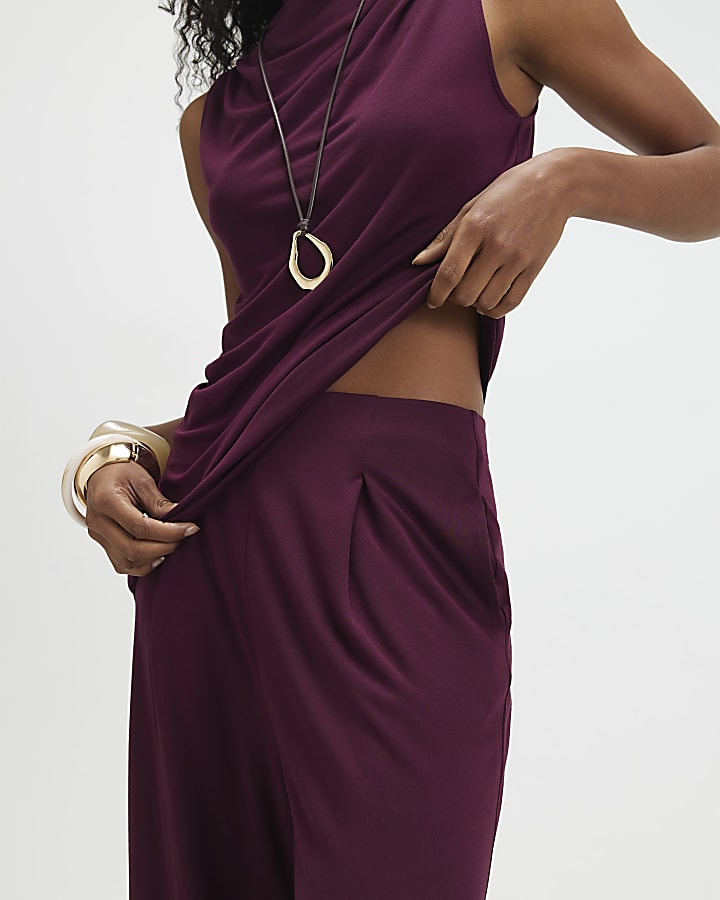 Red Wide Leg Trousers