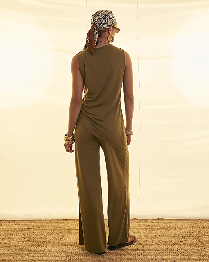 Green Wide Leg Trousers