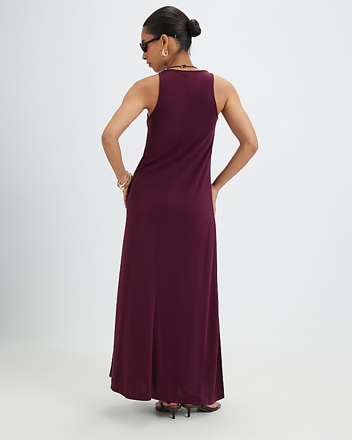 Petite Red Modal Sleeveless Maxi Dress