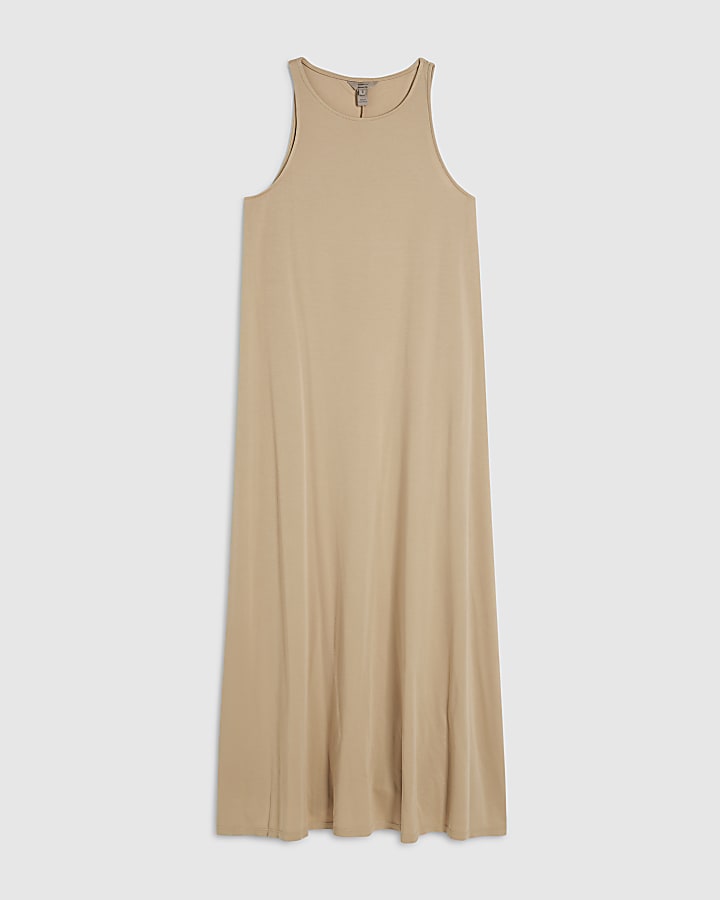 Petite Beige Modal Sleeveless Maxi Dress
