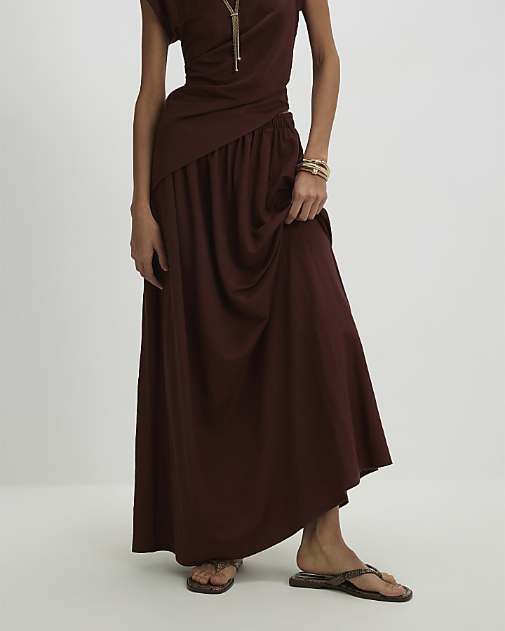 Brown Maxi Skirt
