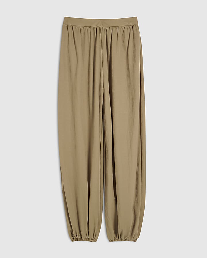 Khaki Balloon Leg Trousers