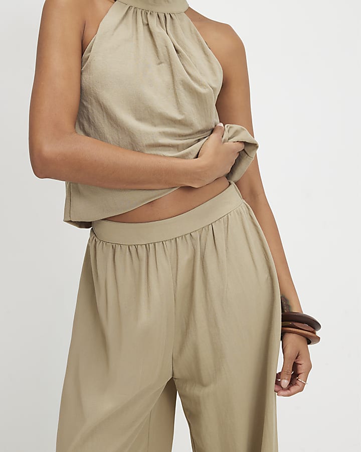 Khaki Balloon Leg Trousers