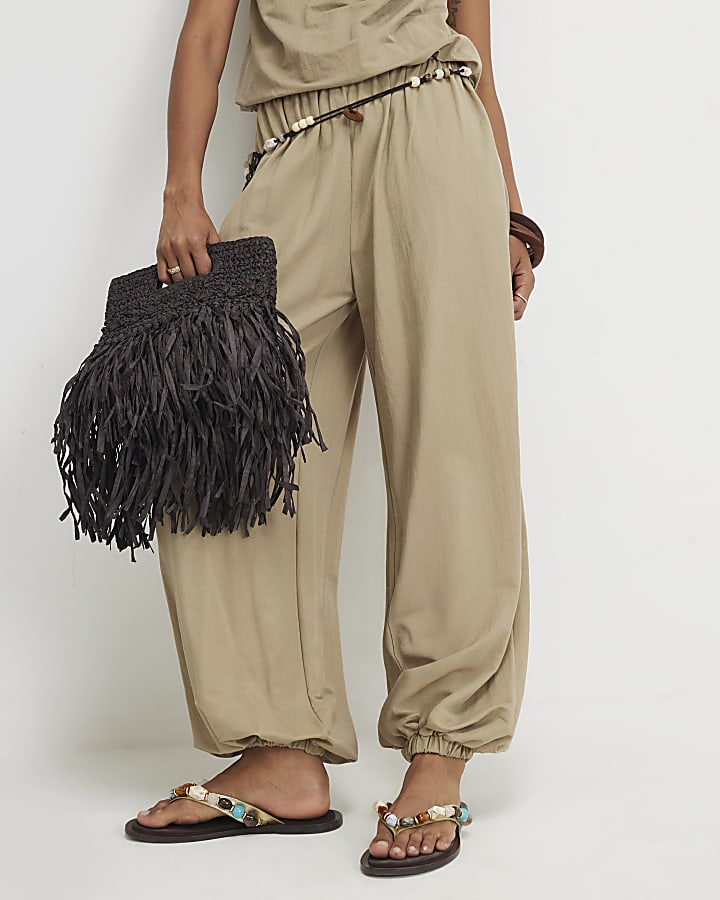 Khaki Balloon Leg Trousers