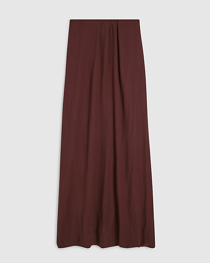 Brown Bandeau Maxi Dress