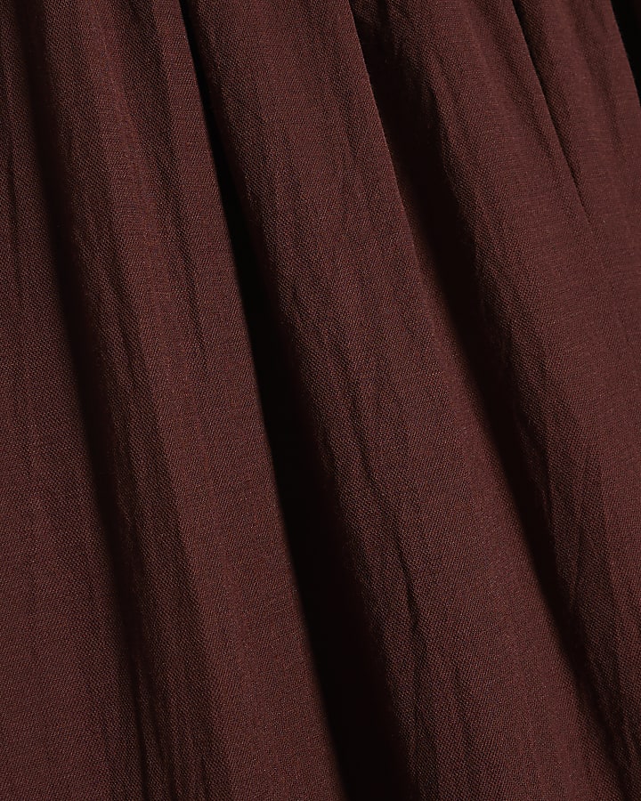 Petite Brown Midi Skirt