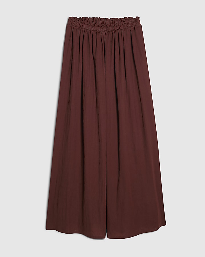 Petite Brown Midi Skirt