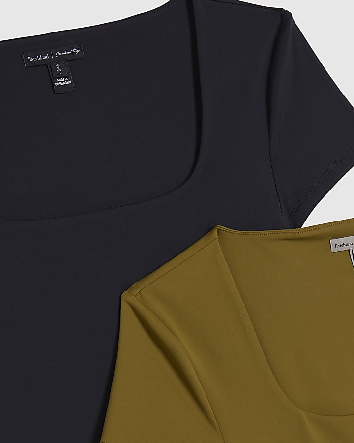 Green Scoop Neck Bodysuit 2 Pack