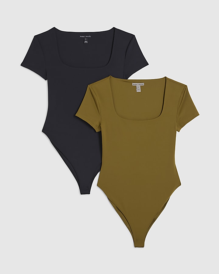 Green Scoop Neck Bodysuit 2 Pack