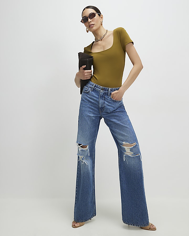 Green Scoop Neck Bodysuit 2 Pack