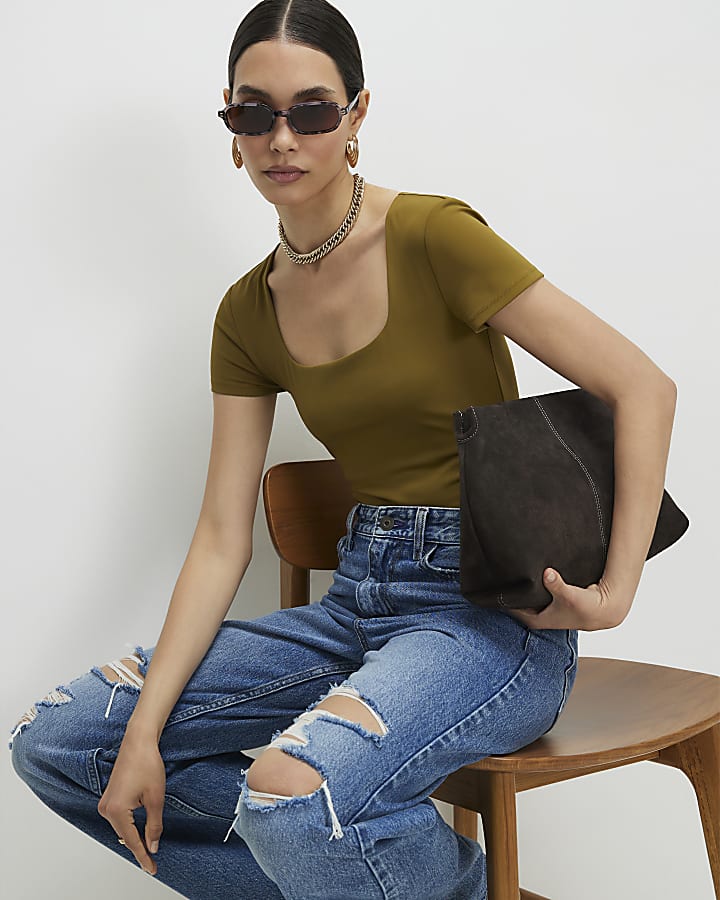 Green Scoop Neck Bodysuit 2 Pack