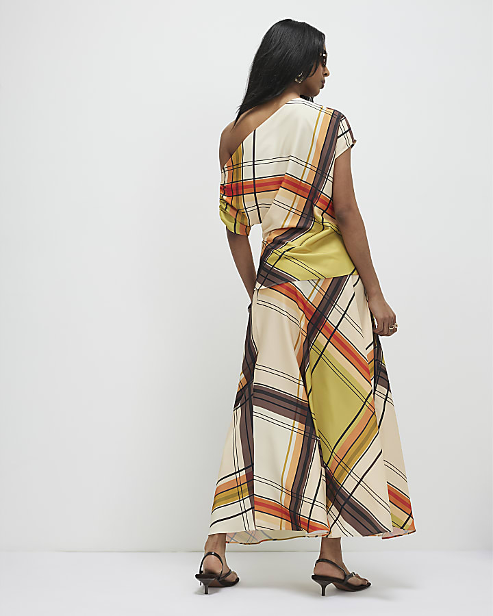 Green Check Maxi Skirt