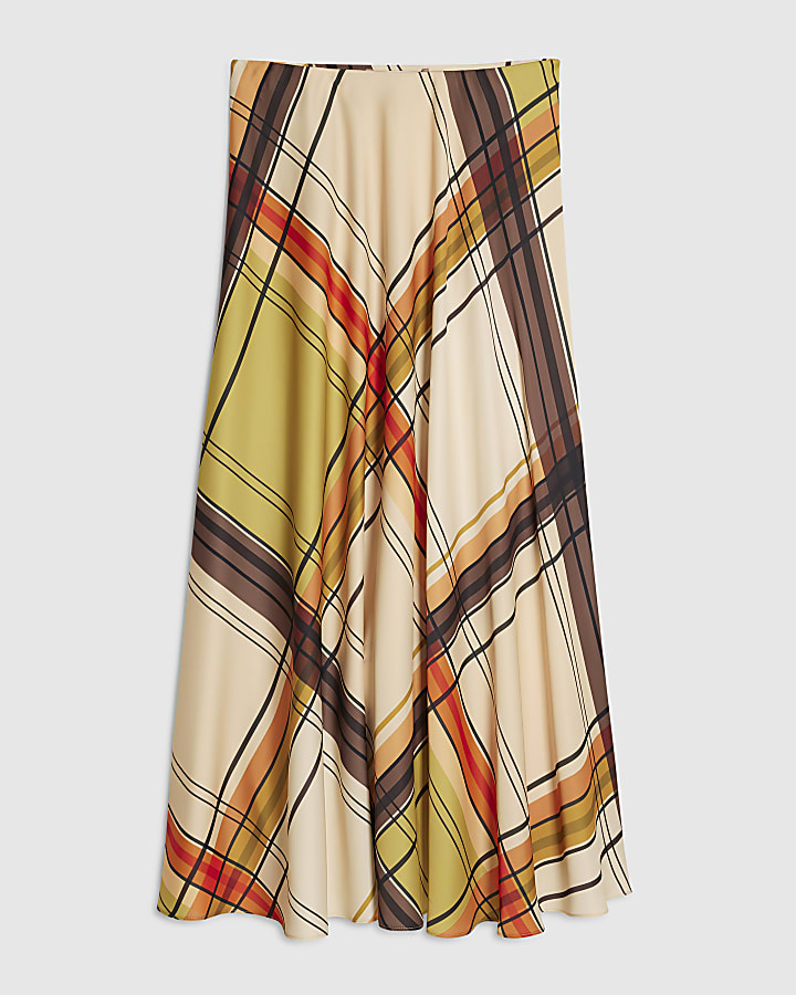 Green Check Maxi Skirt