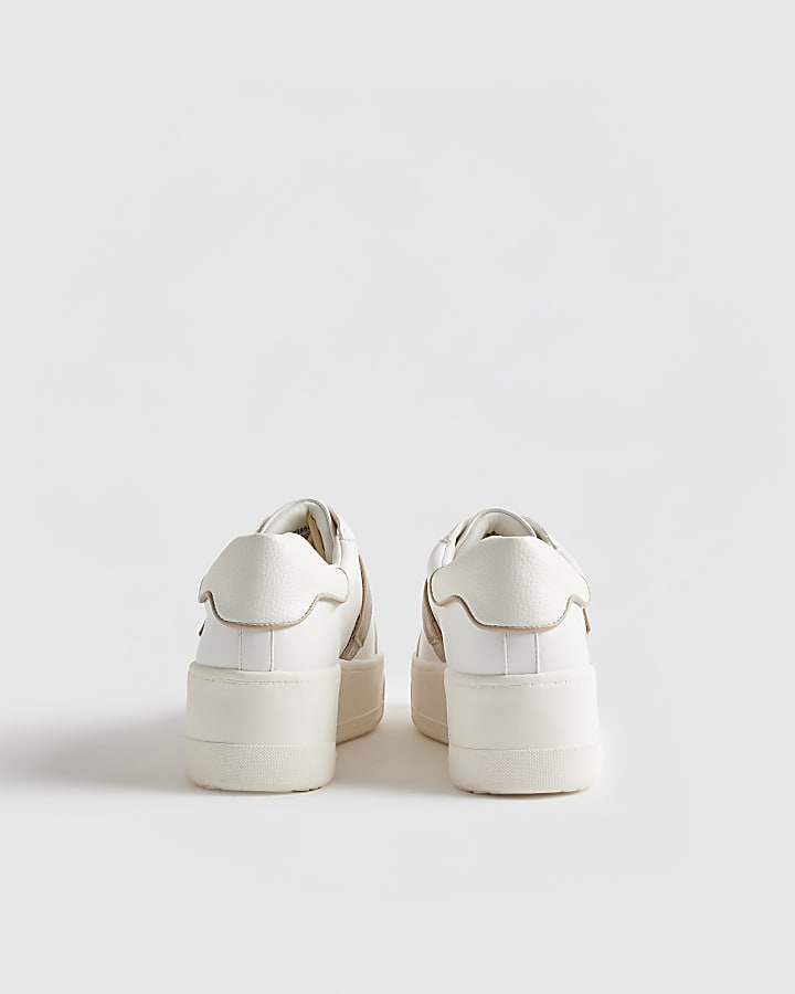 White Diamante Buckle Chunky Trainers