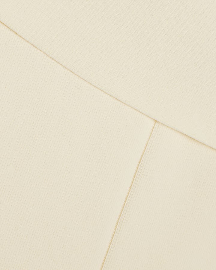 Cream Knitted One Shoulder Bardot Top