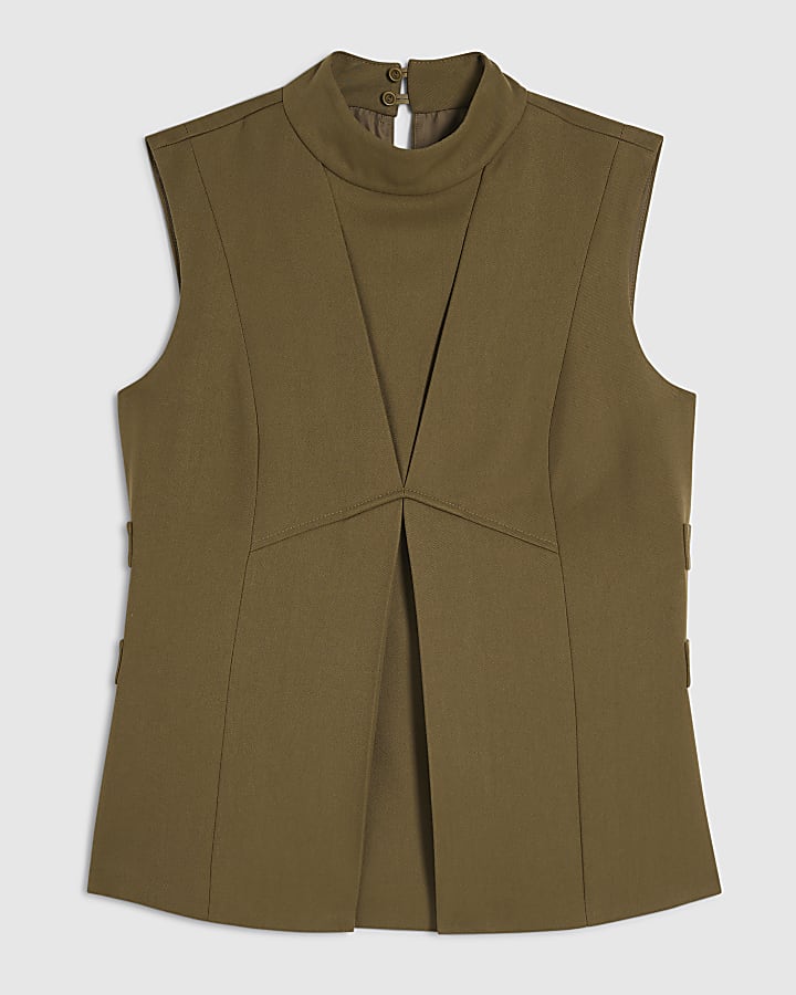 Green RI Studio High Neck Side Tab Top