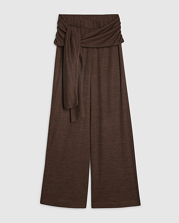 Brown Tie Waist Trousers