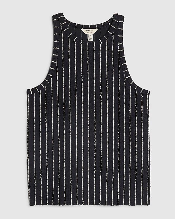 Navy Sleeveless Stripe Top