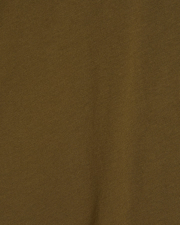 Khaki Premium Ruched Shoulder T-shirt