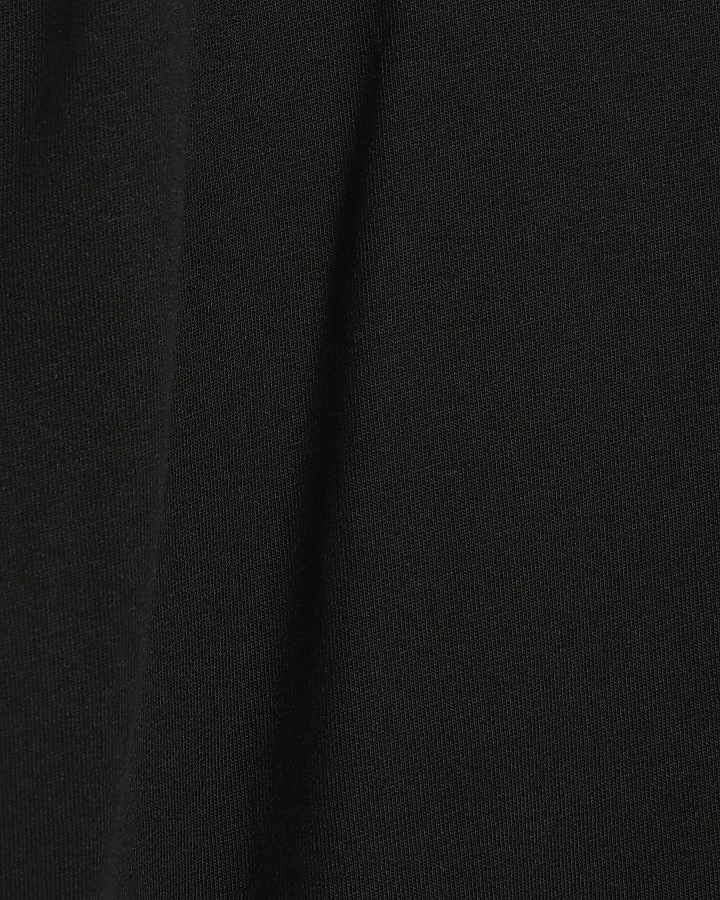 Black Premium Ruched Shoulder T-shirt