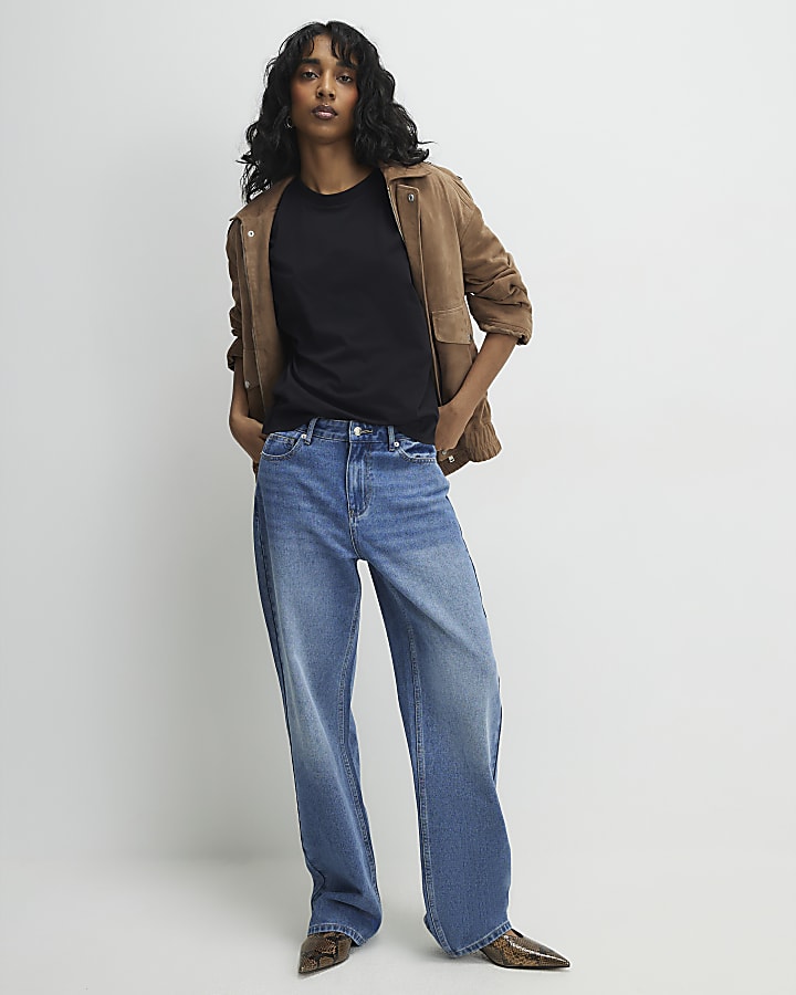 Black Short Sleeve Ruched Shoulder T-shirt