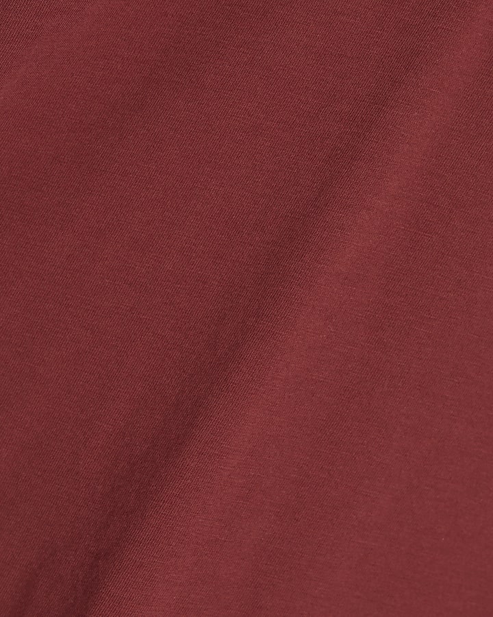 Red Premium Ruched Shoulder T-shirt