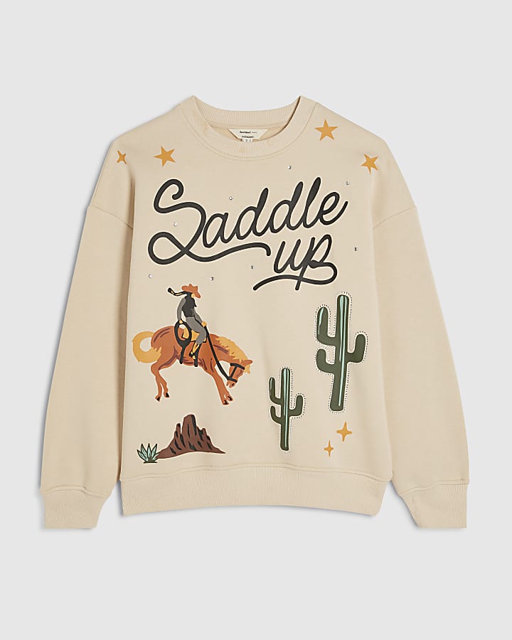 Beige Saddle Up Rodeo Sweatshirt