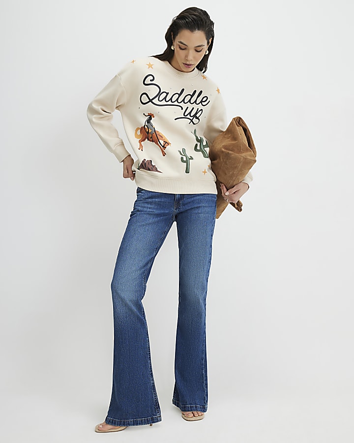 Beige Saddle Up Rodeo Sweatshirt
