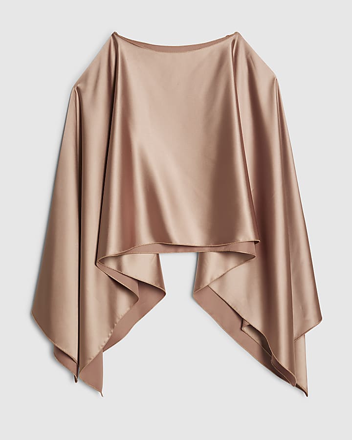 Pink Satin Waterfall Cape