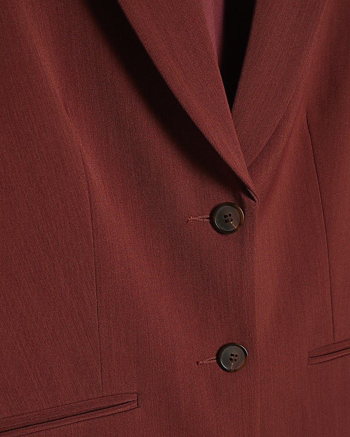 Red Short Sleeve Tailored Blazer