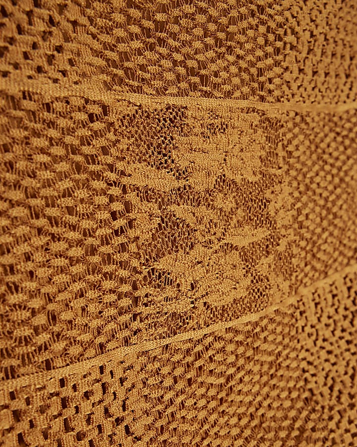 Petite Orange Lace Off The Shoulder Top