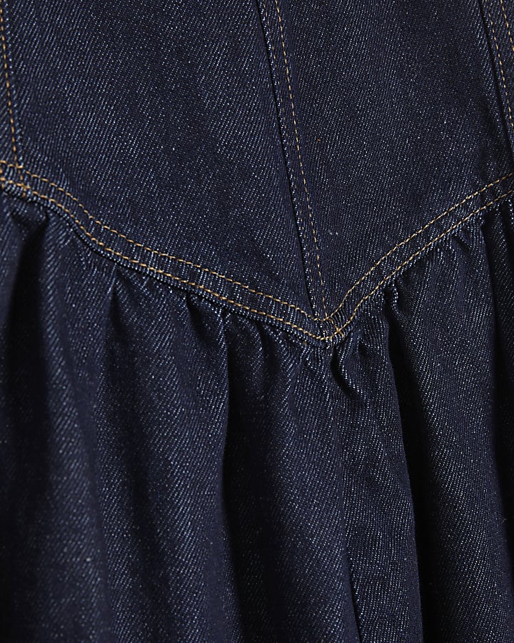 Blue Denim Midi Skirt