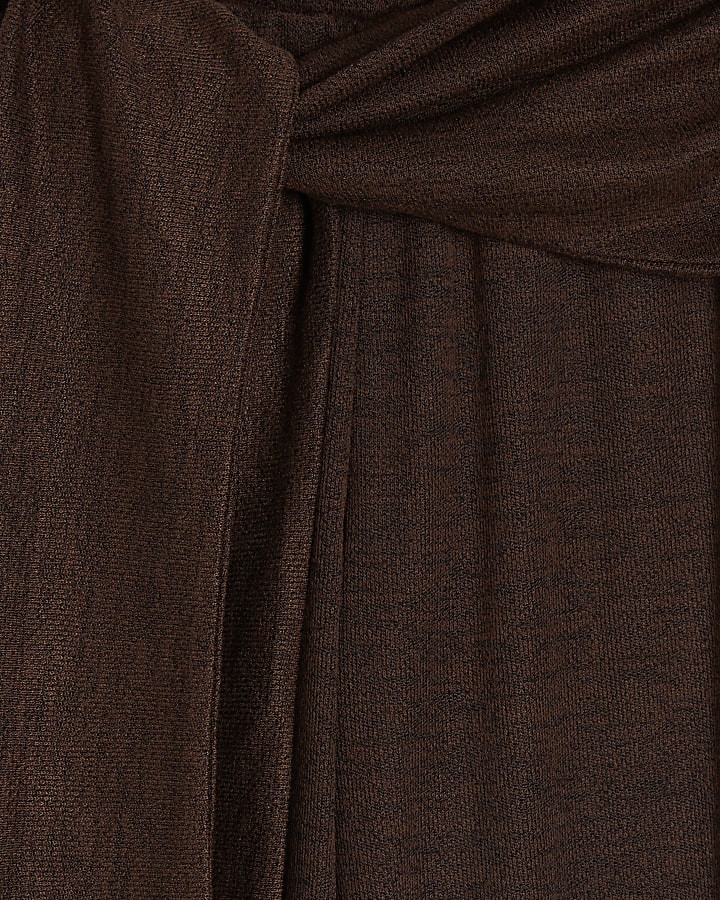 Petite Brown Tie Waist Trousers