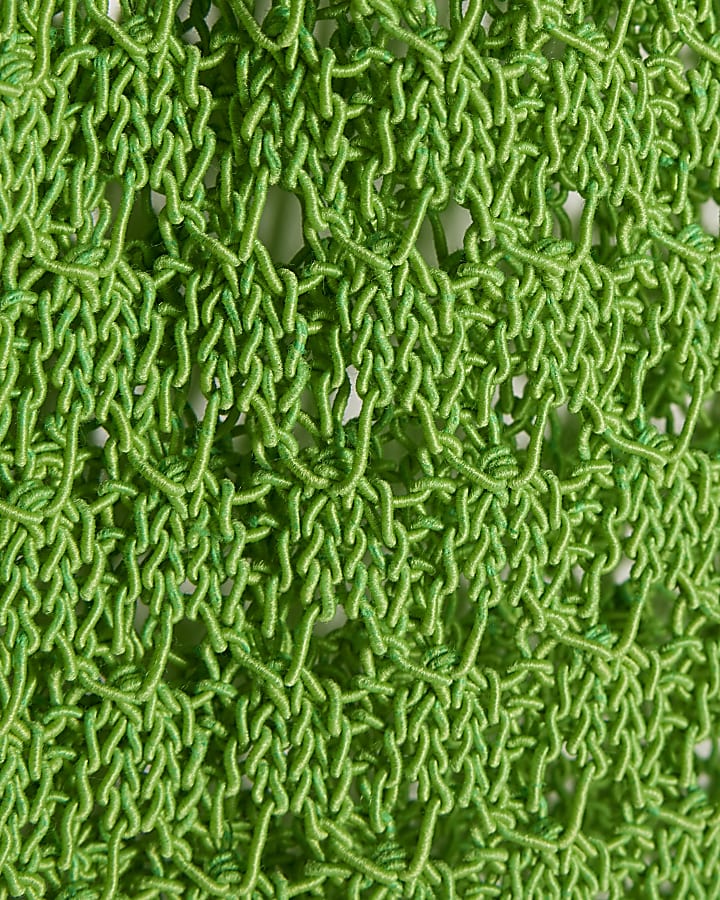 Green Open Stitch Knit T-Shirt