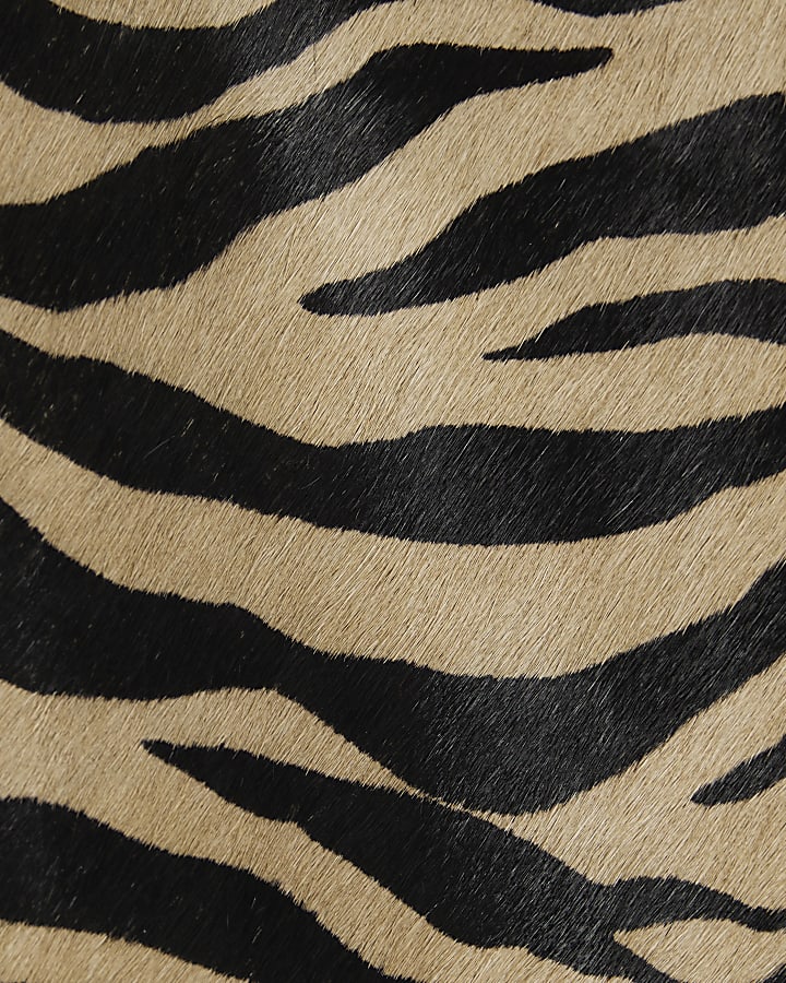 Black RI Studio Hair On Leather Mini Skirt