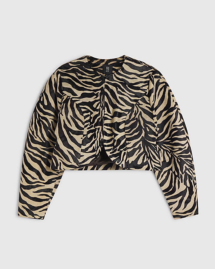 Black RI Studio Zebra Hair on Leather Jacket