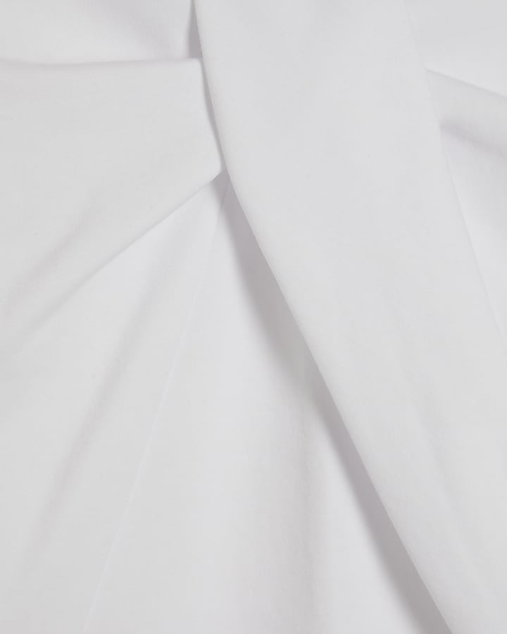 White Twist Front Top