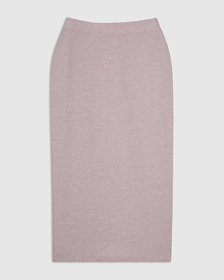 Pink Metallic Midi Skirt
