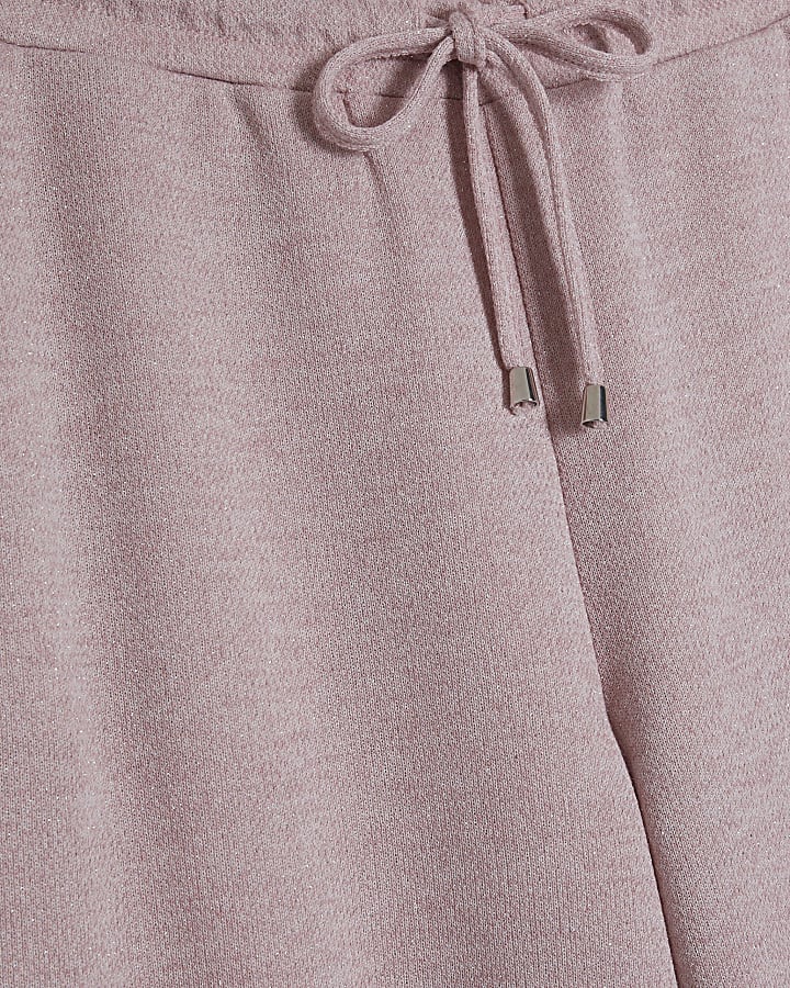 Pink Metallic Wide Leg Trousers