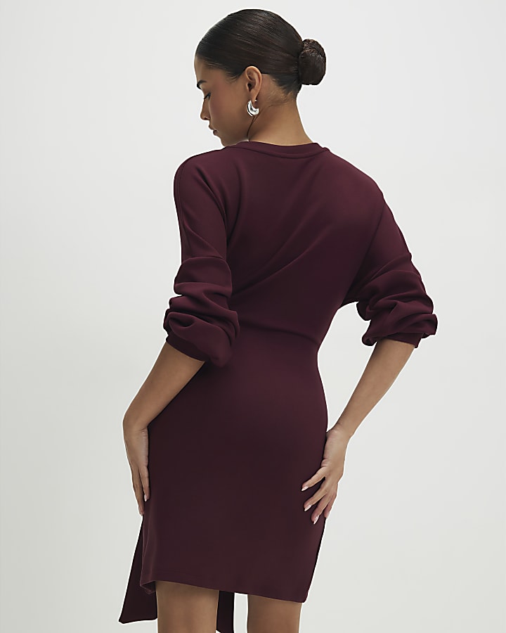 Petite Red Knot Side Mini Dress