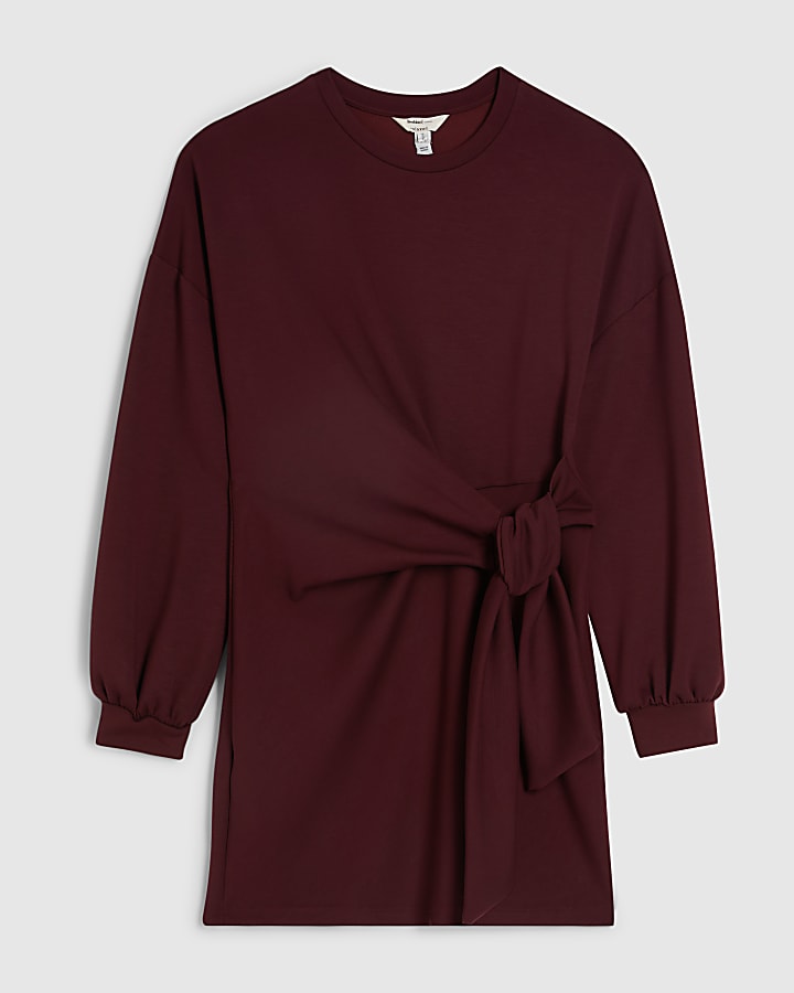 Petite Red Knot Side Mini Dress