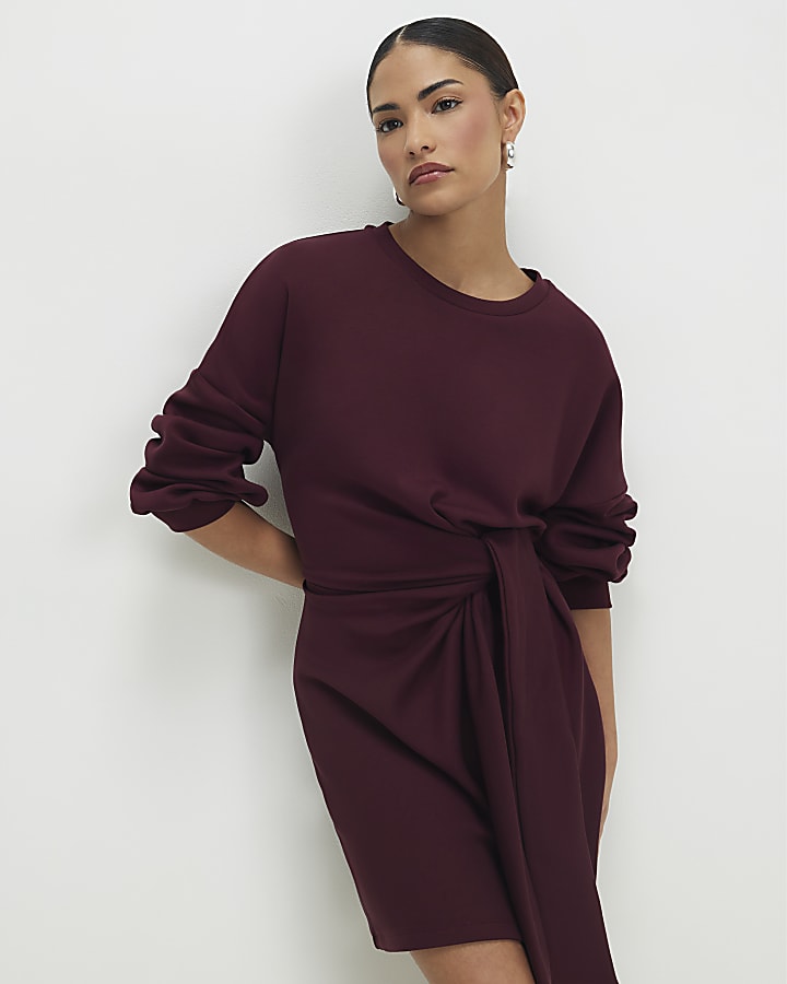 Petite Red Knot Side Mini Dress