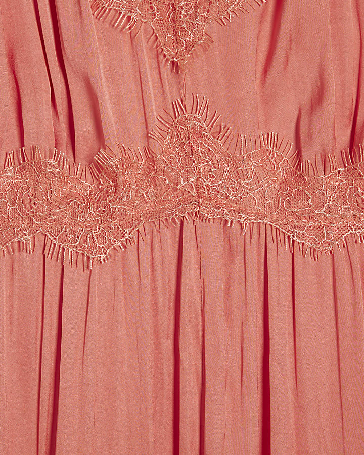 Pink Lace Slip Dress