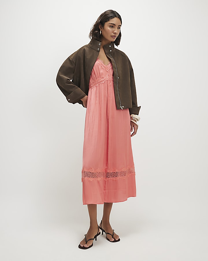 Pink Lace Slip Dress